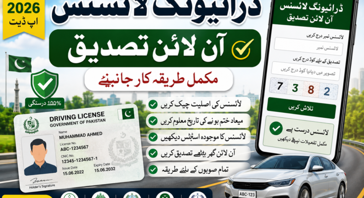 Online driving license verification in Pakistan